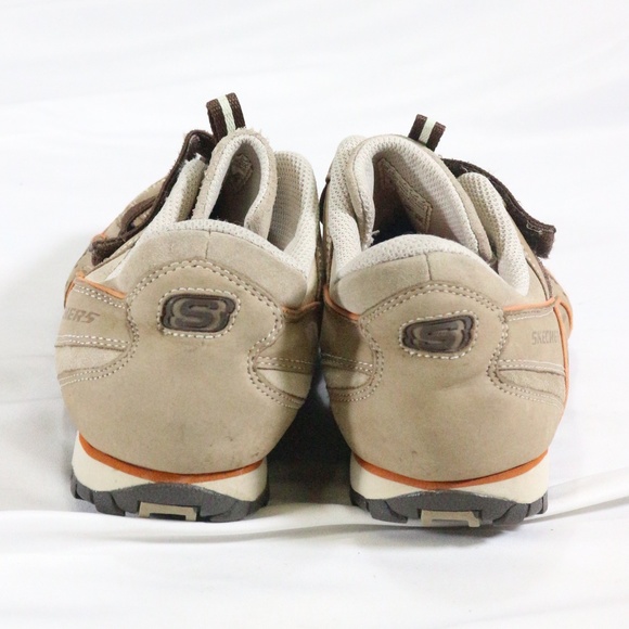 SKECHERS Tan Leather Slip On Sneakers Shoes - Picture 3 of 8